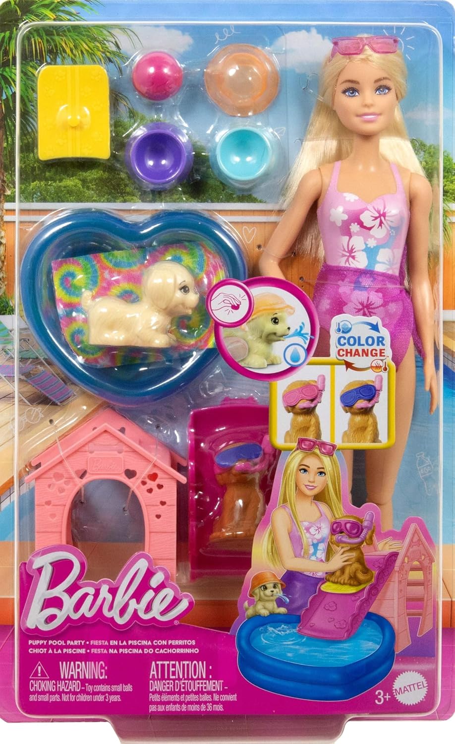 Barbie Puppy Pool Party Playset with Doll